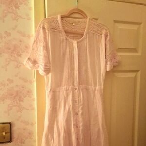LoveShackFancy Pink Edie Dress In Pale Pink, Wonderful Condition L